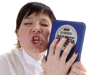 craved woman with calculator