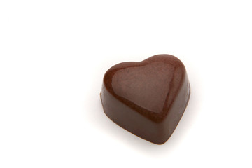 Heart-shaped chocolate praline