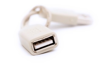 USB Computer Cable on white background