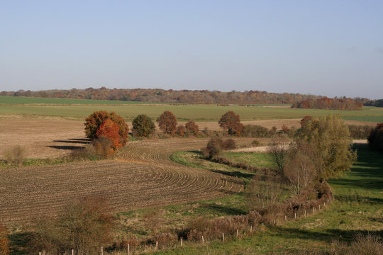 Site naturel de la Vall&eacute;e d'Acon, le matin, &agrave; l'automne 