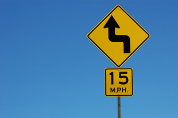 Curvy Road Miles Per Hour Sign