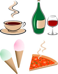 Vector illustrations for diner advert.