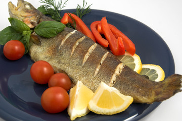 trout with vegetable and wine