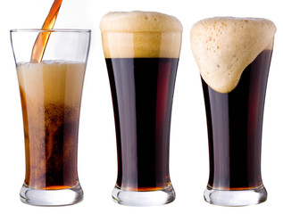 pouring of black beer