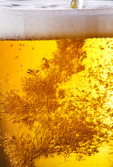 Pouring of beer
