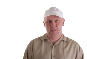 Guy in Brown Shirt and White Cap