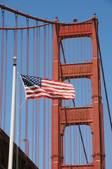 Golden Gate and Flag