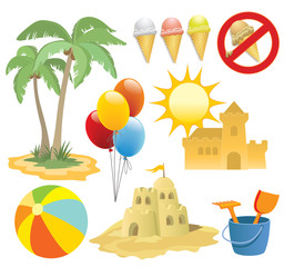 Summer vacation, design elements