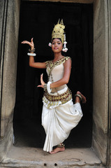 Cambodia, Angkor: Apsara in BAYON temple