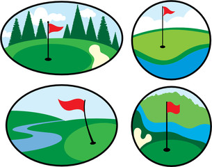 Colorful Golf Icons