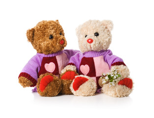 Two loving teddy bears