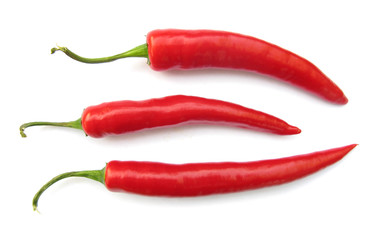 Paprika red peppers isolated on white background 