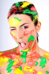 frau beauty gesicht farbe colour mimik