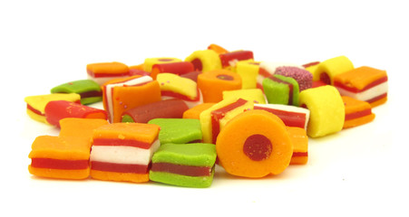 Candies multicolor isolated on white background