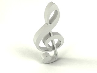 Treble clef from silver