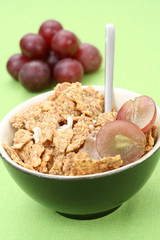 healthy breakfast - musli and fruits