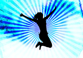 Party oder Disko, springende Frau