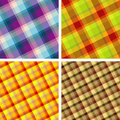 Collection of plaid. Seamless patterns