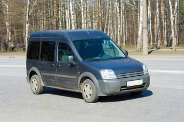 commercial van on road