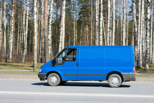 blue blank delivery van