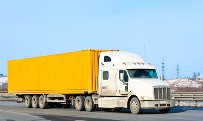 yellow bright truck