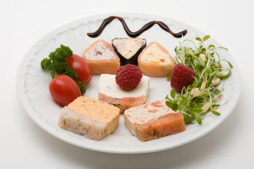 decorated salmon cream appetizer