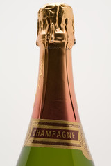 champagne bottle closeup