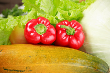 cucumber and paprika