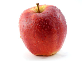 Apple in waterdrops