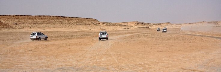 Jeeps  in desert