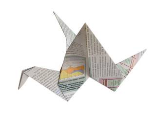 Newspaper origami craine