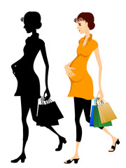 Pregnant Girl Shopping