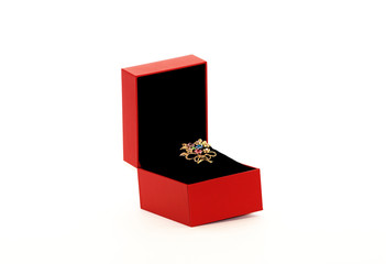 Brooch in a red box