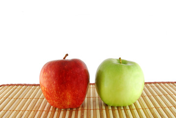 Green and red apple