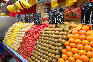 Fruits and vegetables in street market