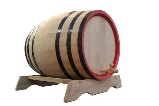 wooden barrel isolated