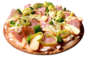 Pizza,briekäse,lauch,broccoli