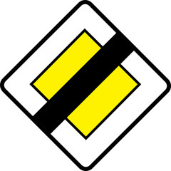 a0194 - Panneau information FIN DE ROUTE PRIORITAIRE