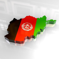 3d flag map of afghanistan