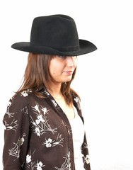 girl in cowboy's hat