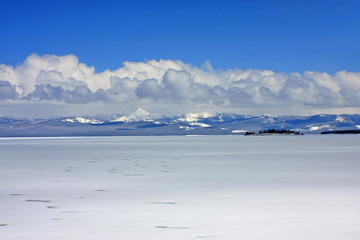 Frozen Lake Yellowstone