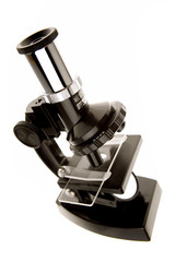 Microscope isolated over white background