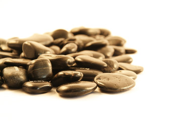 Pebbles on a white background