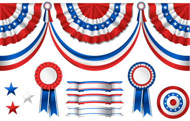 National American symbolics - flag and awards