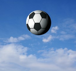 Fototapeta na wymiar Football in skies