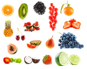 Assortment of fruit. Isolation on white