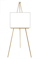Blank white canvas on an easel