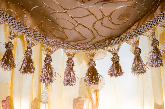 golden curtain with spot light