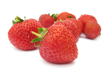 Strawberries isolated on white background