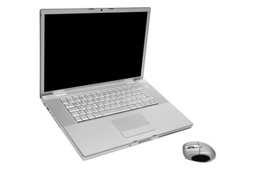 laptop with the wireless mouse